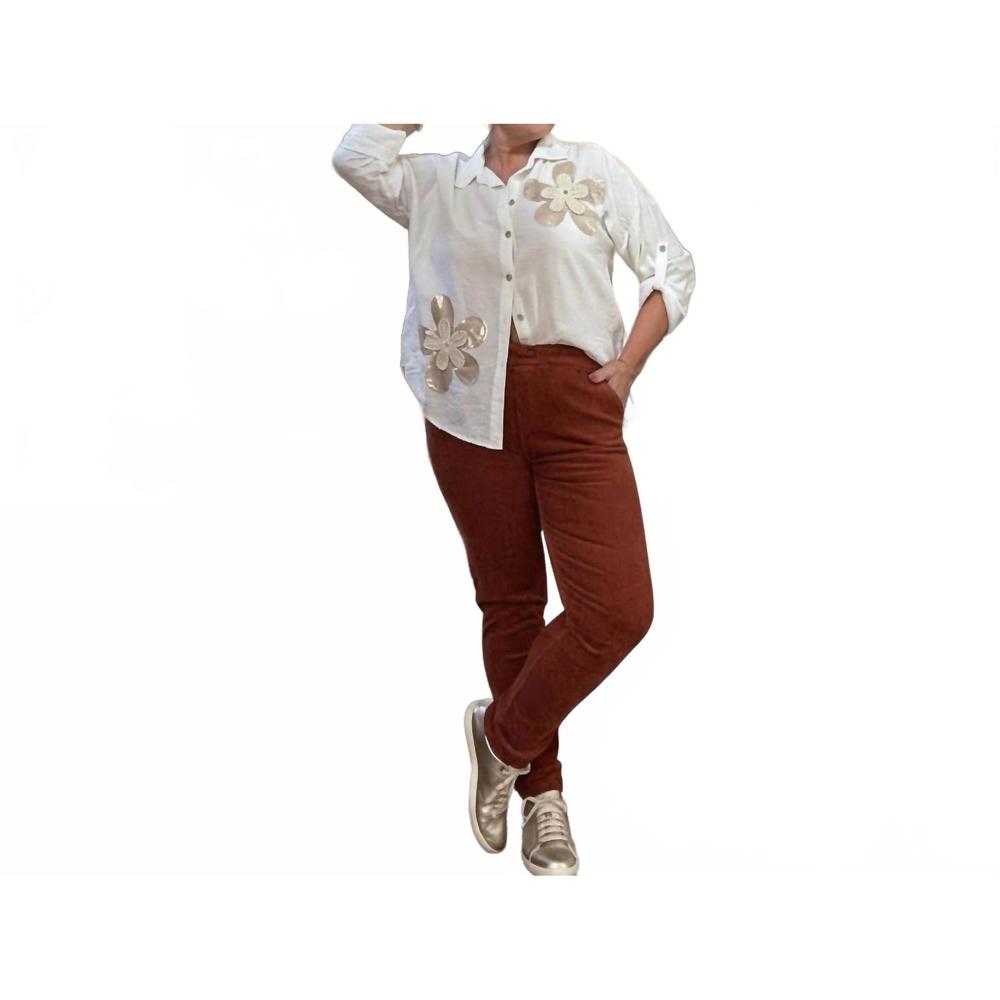 NEW MADE IN ITALY fine corduroy italian magic pants in rust